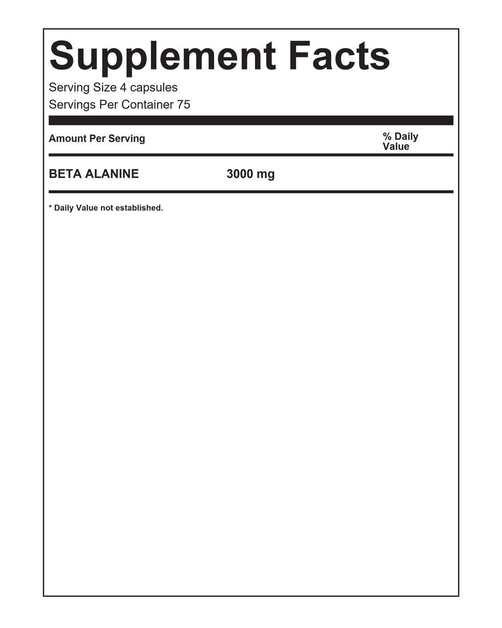 Beta Alanine Capsules 300ct