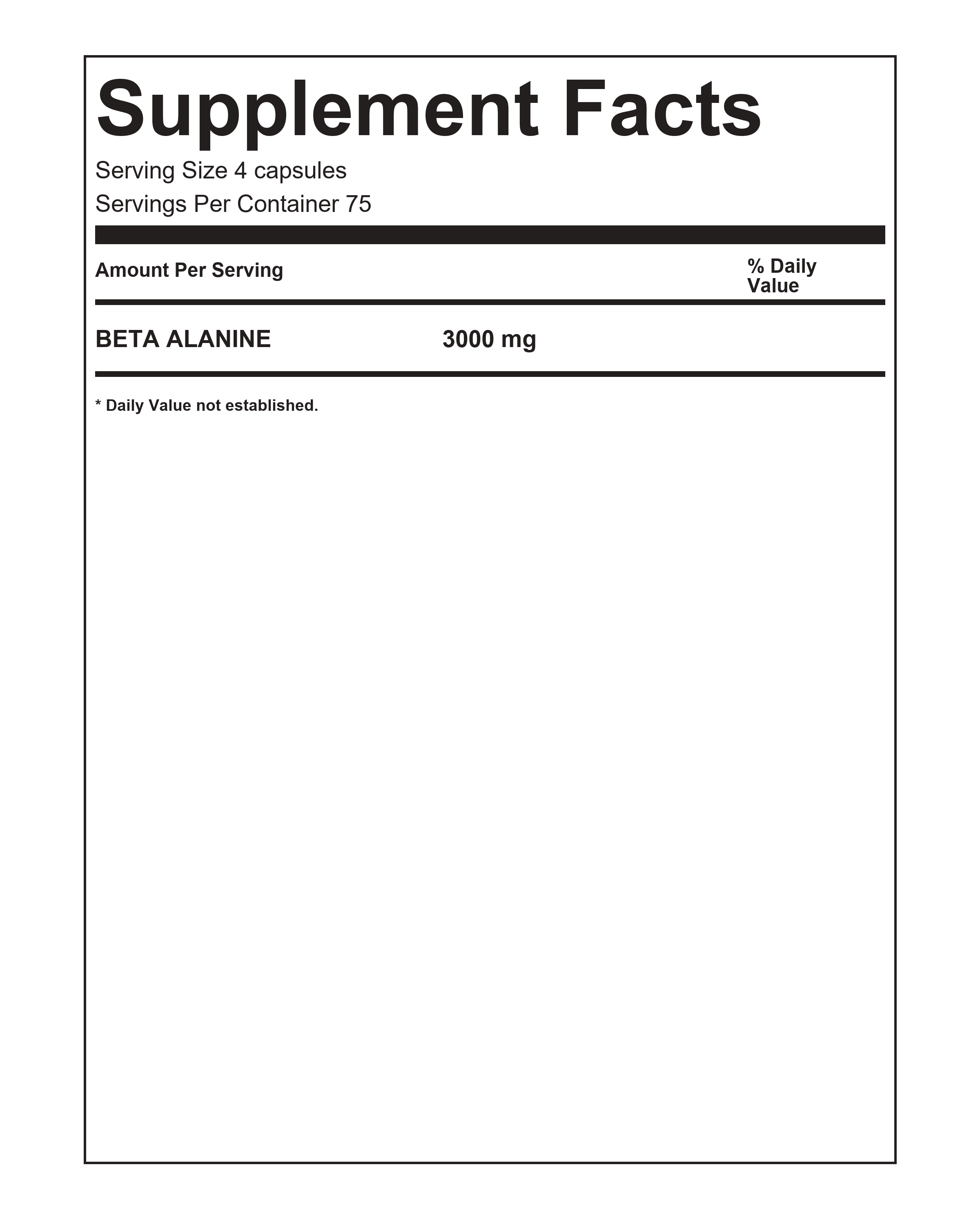 Beta Alanine Capsules 300ct
